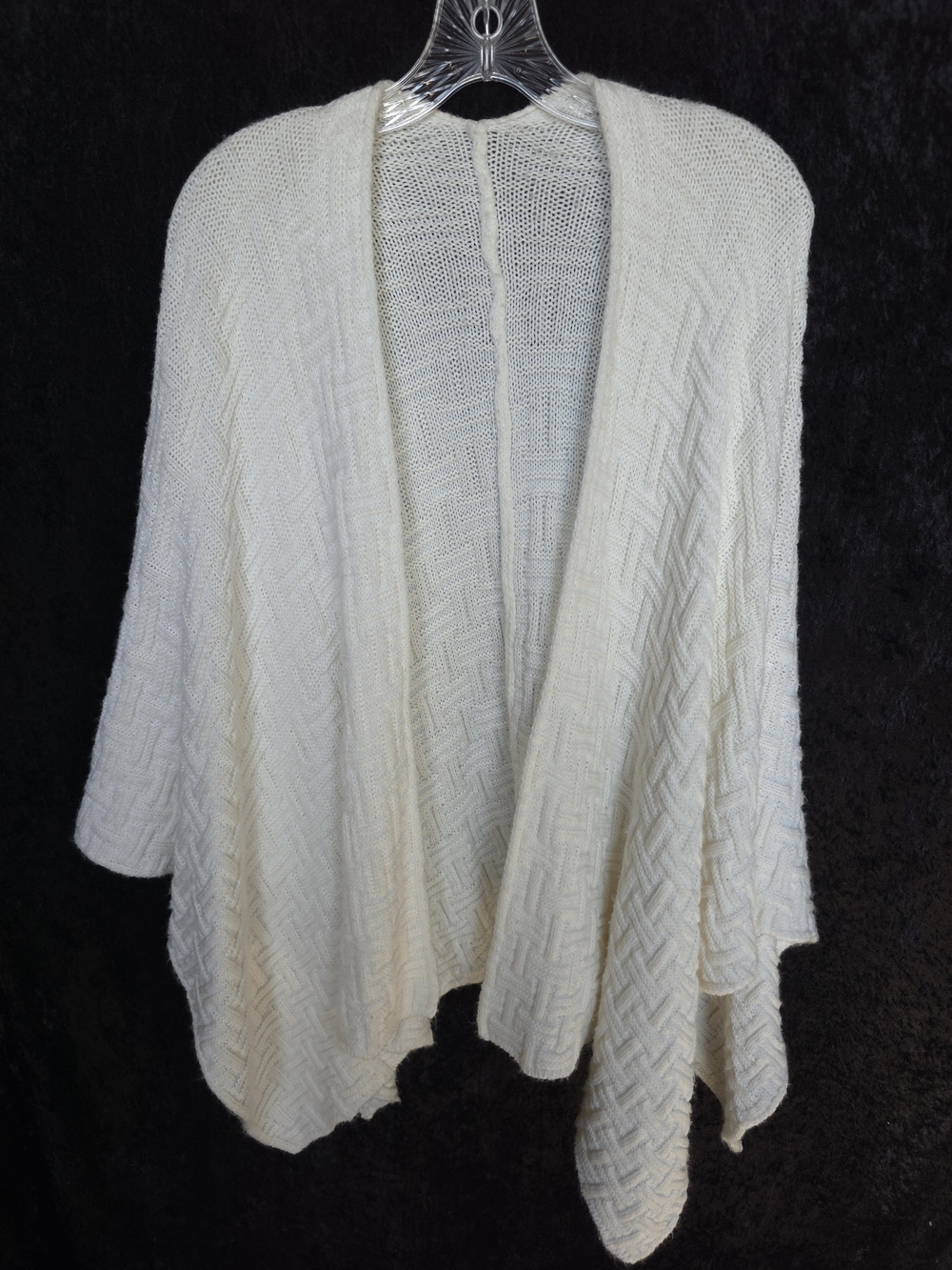 Cozy Cream Open-Front Knit Poncho